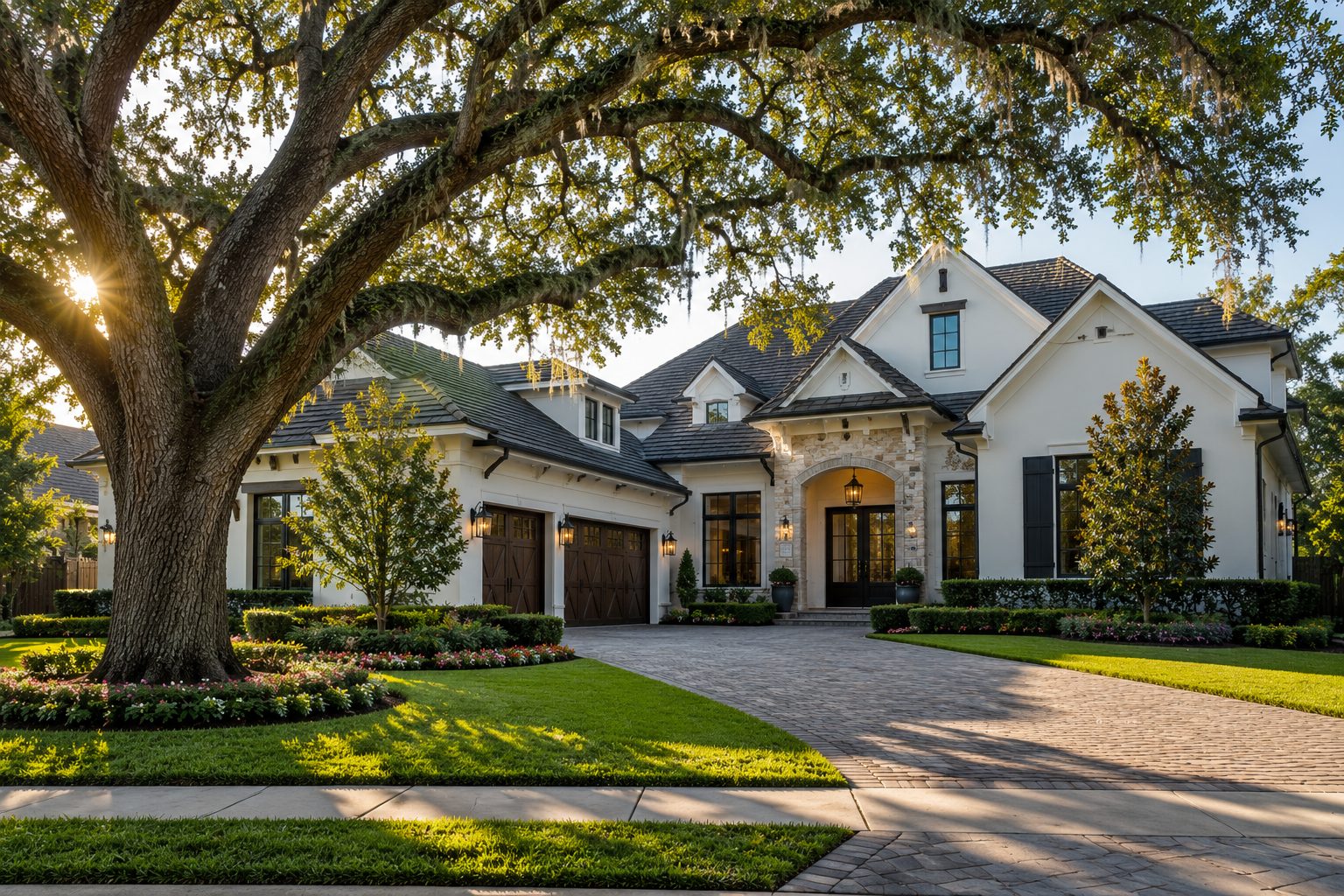 Luxury home in Winter Garden Florida with mature oak tree