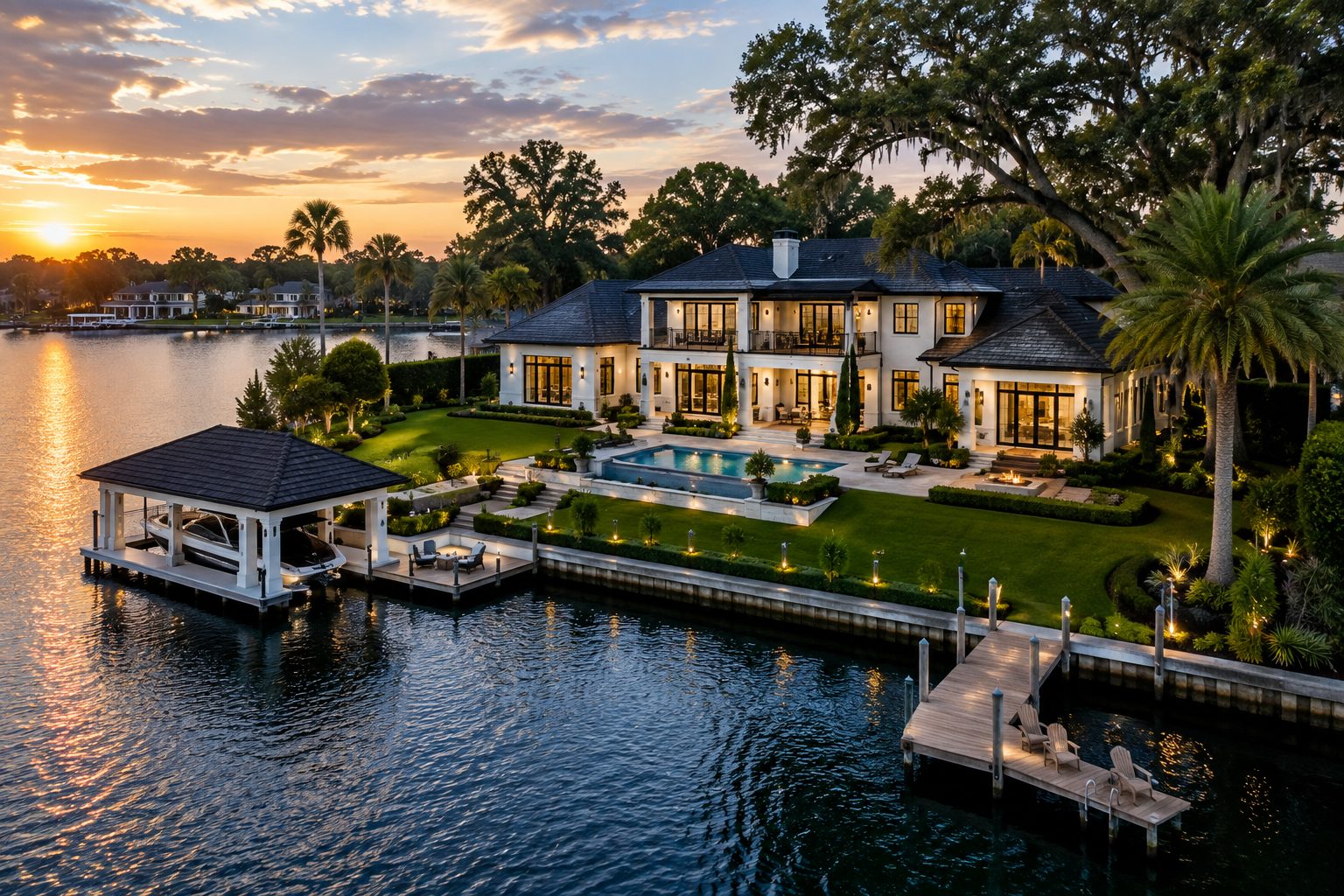 uxury lakefront home with private dock in Windermere Florida