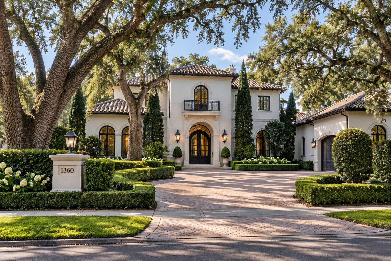 Luxury home in Winter Park Florida with mature oak trees